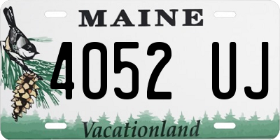 ME license plate 4052UJ