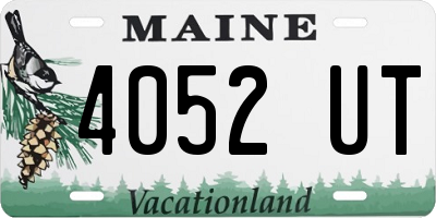 ME license plate 4052UT