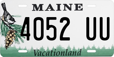 ME license plate 4052UU