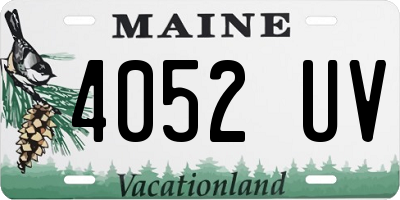 ME license plate 4052UV