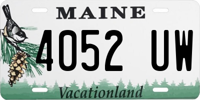 ME license plate 4052UW