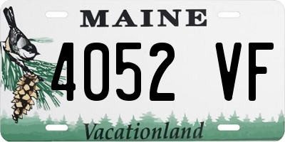 ME license plate 4052VF