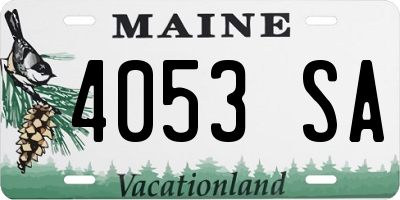 ME license plate 4053SA