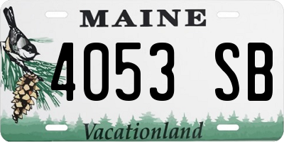 ME license plate 4053SB