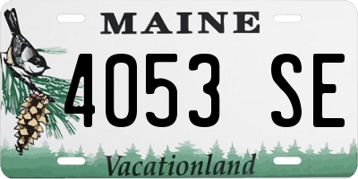ME license plate 4053SE