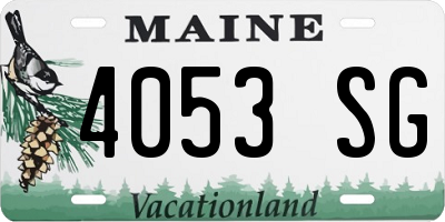 ME license plate 4053SG