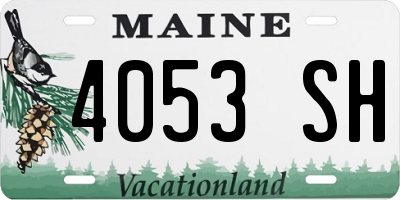 ME license plate 4053SH