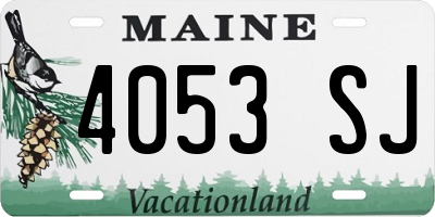 ME license plate 4053SJ