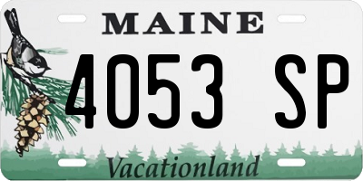 ME license plate 4053SP