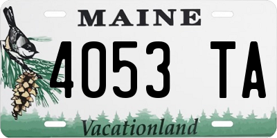 ME license plate 4053TA