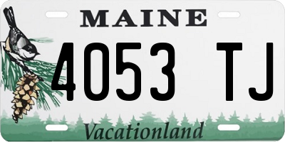 ME license plate 4053TJ
