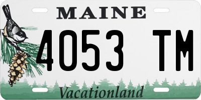 ME license plate 4053TM