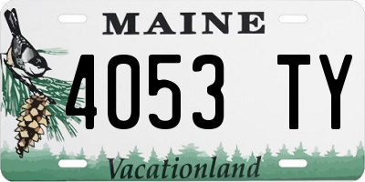 ME license plate 4053TY