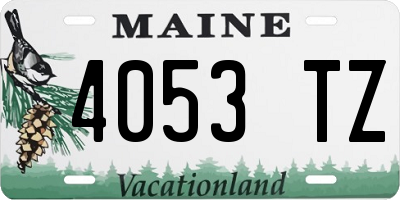 ME license plate 4053TZ