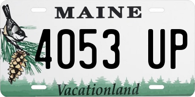 ME license plate 4053UP