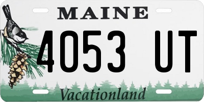 ME license plate 4053UT