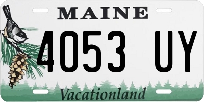 ME license plate 4053UY