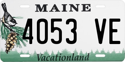 ME license plate 4053VE