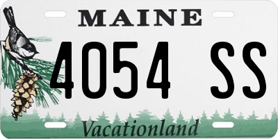 ME license plate 4054SS