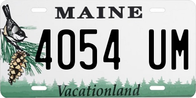 ME license plate 4054UM