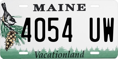 ME license plate 4054UW