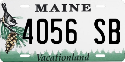 ME license plate 4056SB