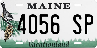 ME license plate 4056SP