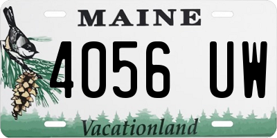 ME license plate 4056UW