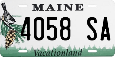 ME license plate 4058SA