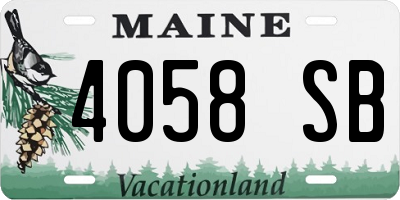 ME license plate 4058SB