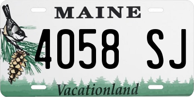 ME license plate 4058SJ