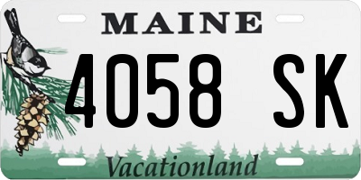 ME license plate 4058SK