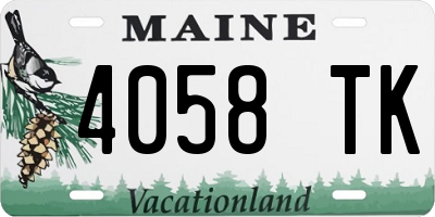 ME license plate 4058TK