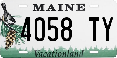 ME license plate 4058TY
