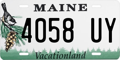 ME license plate 4058UY