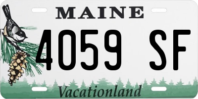 ME license plate 4059SF