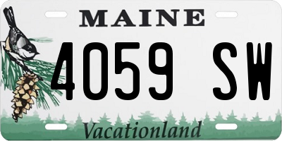 ME license plate 4059SW
