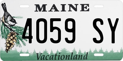 ME license plate 4059SY