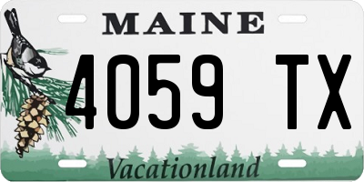 ME license plate 4059TX