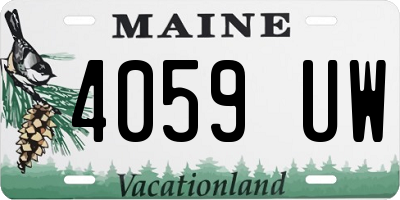 ME license plate 4059UW