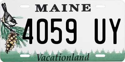 ME license plate 4059UY