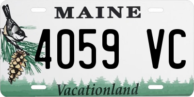 ME license plate 4059VC