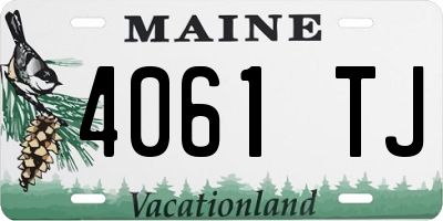 ME license plate 4061TJ