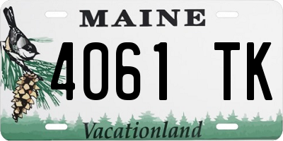 ME license plate 4061TK