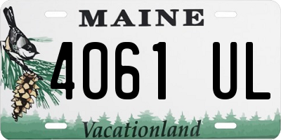 ME license plate 4061UL