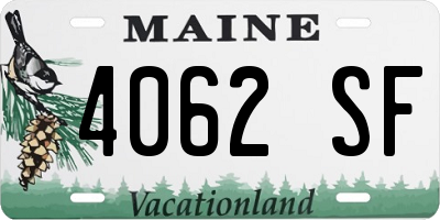 ME license plate 4062SF