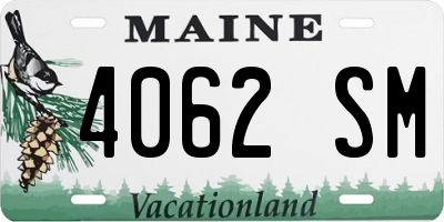 ME license plate 4062SM