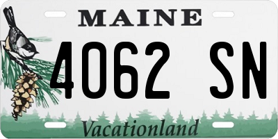 ME license plate 4062SN