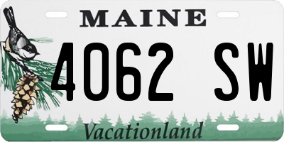 ME license plate 4062SW