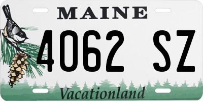 ME license plate 4062SZ